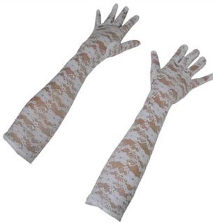 verkoop - attributen - Handschoenen - Handschoenen kant wit lang